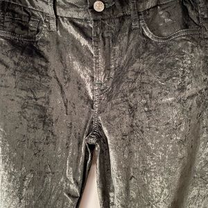7 For All Mankind Crushed Green Velvet Pants